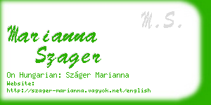 marianna szager business card